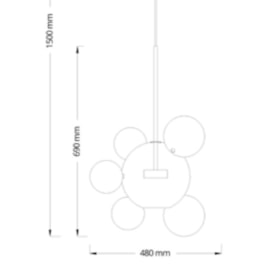 PENDENTE VETRI LED 6W 3000K 48X150CM METAL DOURADO FOSCO/VIDRO | FLAVO FP1130DF PENDENTE VETRI LED 6W 3000K 48X150CM METAL DOURADO FOSCO/VIDRO | FLAVO FP1130DF