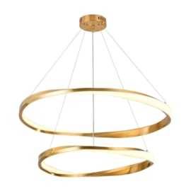 PENDENTE WAVE ARO DUPLO DOURADO ESCOVADO 400+600 LED 50W 3000K 3000LM BIVOLT | USINA IMPORTS UI20205/4060DR PENDENTE WAVE ARO DUPLO DOURADO ESCOVADO 400+600 LED 50W 3000K 3000LM BIVOLT | USINA IMPORTS UI20205/4060DR