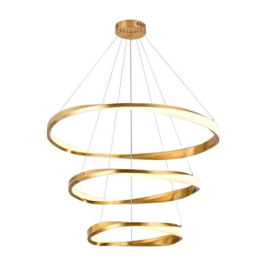 PENDENTE WAVE ARO TRIPLO DOURADO ESCOVADO 400+600+800 LED 80W 3000K 4800LM BIVOLT | USINA IMPORTS UI20206/3DR PENDENTE WAVE ARO TRIPLO DOURADO ESCOVADO 400+600+800 LED 80W 3000K 4800LM BIVOLT | USINA IMPORTS UI20206/3DR