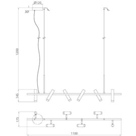 PENDENTE ZIONE 18W 3000K DOURADO | STUDIOLUCE BLACK PD1491DO PENDENTE ZIONE 18W 3000K DOURADO | STUDIOLUCE BLACK PD1491DO