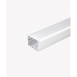 PERFIL 50 DE EMBUTIR PARA FITA LED 0,6X0,4CM ALUMÍNIO BRANCO 2M | OPUS LED OPS 86527