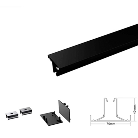 PERFIL ARANDELA 40X70MM PRETO | NORDECOR 4239 PERFIL ARANDELA 40X70MM PRETO | NORDECOR 4239