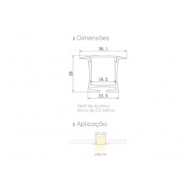 PERFIL DE ALUMÍNIO EMBUTIR MASTER ECO 2,5M | ROMALUX 80136A PERFIL DE ALUMÍNIO EMBUTIR MASTER ECO 2,5M | ROMALUX 80136A