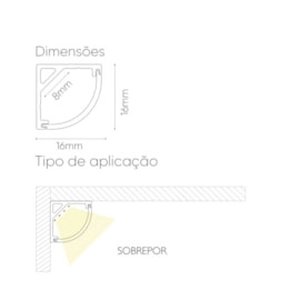 PERFIL DE ALUMÍNIO SOBREPOR 45° MINI 2,5M | ROMALUX 80140 PERFIL DE ALUMÍNIO SOBREPOR 45° MINI 2,5M | ROMALUX 80140