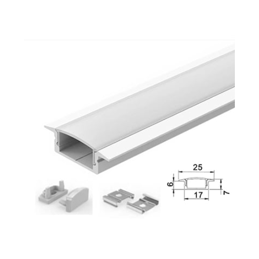 PERFIL DE EMBUTIR 7X25MM BRANCO | NORDECOR 4241