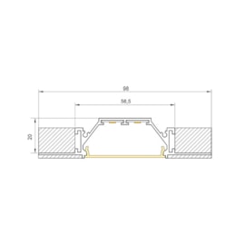 PERFIL DE EMBUTIR LED FITA DUPLA SOB MEDIDA LINEAR 2x 14,4W/M 12V ALUMÍNIO | MISTERLED SLED9042 K40N PERFIL DE EMBUTIR LED FITA DUPLA SOB MEDIDA LINEAR 2x 14,4W/M 12V ALUMÍNIO | MISTERLED SLED9042 K40N