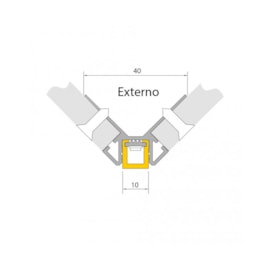 PERFIL DE EMBUTIR LED NO FRAME SOB MEDIDA LINEAR P/ CANTO EXTERNO 12V ALUMÍNIO PRATA | MISTERLED SLED9075