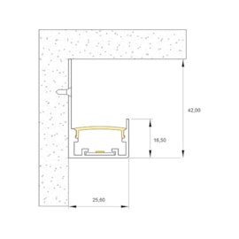 PERFIL DE EMBUTIR LED SOB MEDIDA LINEAR 19W/M 12V ALUMÍNIO BRANCO | MISTERLED SLED9083 W20