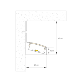 PERFIL DE EMBUTIR LED SOB MEDIDA LINEAR 19W/M 12V ALUMÍNIO BRANCO | MISTERLED SLED9084 W22