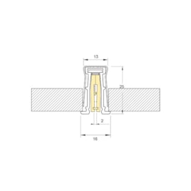 PERFIL DE EMBUTIR LED SOB MEDIDA LINEAR 2700K 9,6W 12V ALUMÍNIO BRANCO | MISTERLED SLED9013 R2