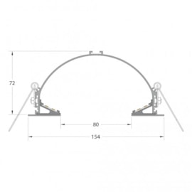 PERFIL DE EMBUTIR LED SOB MEDIDA LINEAR FRAME 2X23W/M 12V ALUMÍNIO BRANCO | MISTERLED SLED9047 S80