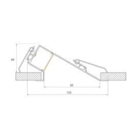 PERFIL DE EMBUTIR LED SOB MEDIDA LINEAR FRAME WALL WASHER 18W/M 12V ALUMÍNIO BRANCO | MISTERLED SLED9010 W30F