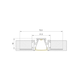 PERFIL DE EMBUTIR LED SOB MEDIDA LINEAR NO FRAME 14,4W/M 12V ALUMÍNIO | MISTERLED SLED9041 K25N 14,4