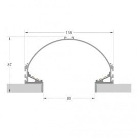 PERFIL DE EMBUTIR LED SOB MEDIDA LINEAR NO FRAME 2X15W/M 12V ALUMÍNIO BRANCO | MISTERLED SLED9048 S8