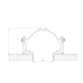 PERFIL DE EMBUTIR LED SOB MEDIDA LINEAR NO FRAME 2X18W/M 12V ALUMÍNIO BRANCO | MISTERLED SLED9008IN