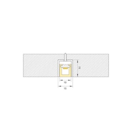 PERFIL DE EMBUTIR LED SOB MEDIDA LINEAR P/ DRYWALL 12V ALUMÍNIO PRATA | MISTERLED SLED 9066D K10