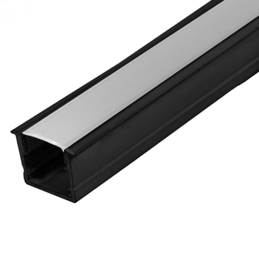 PERFIL DE EMBUTIR LINEAR 3 METROS 300X1,5X1,1CM ALUMÍNIO E POLICARBONATO PRETO | NORDECOR 4200