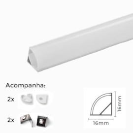 PERFIL DE EMBUTIR LINEAR DE CANTO 90° BRANCO FOSCO | NORDECOR 4165