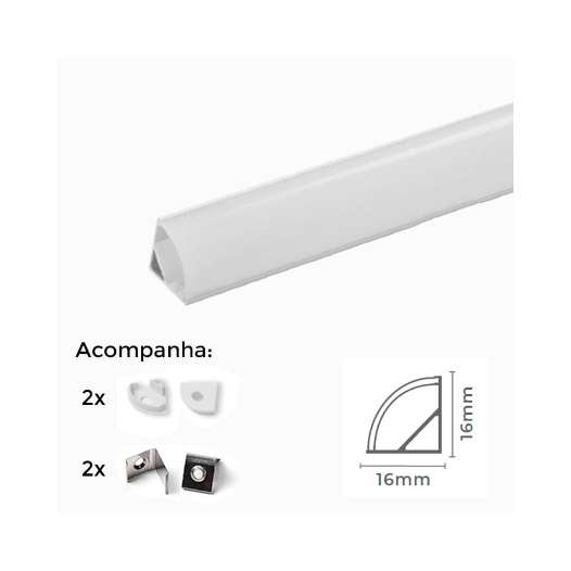 PERFIL DE EMBUTIR LINEAR DE CANTO 90° BRANCO FOSCO | NORDECOR 4165 PERFIL DE EMBUTIR LINEAR DE CANTO 90° BRANCO FOSCO | NORDECOR 4165