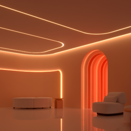 PERFIL DE EMBUTIR LINEAR FLEXÍVEL 2X1CM SILICONE BRANCO POR METRO | NORDECOR 4260