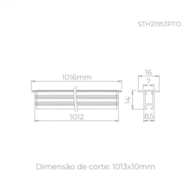 PERFIL DE EMBUTIR PLANO ARCHI 24V 16MM 1 METRO LENTE PRETA | STELLA STH21953PTO/27