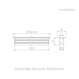 PERFIL DE EMBUTIR PLANO ARCHI  24V 16MM 1 METRO | STELLA STH21951BR/27