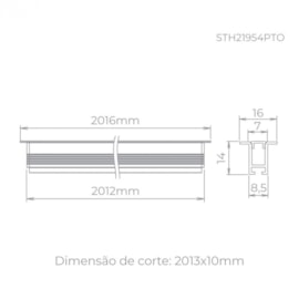 PERFIL DE EMBUTIR PLANO ARCHI 24V 16MM 2 METROS LENTE PRETA | STELLA STH21954PTO/27