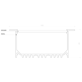 PERFIL DE LED EMBUTIR 100MM | BELLUCE  BLL0154 PERFIL DE LED EMBUTIR 100MM | BELLUCE  BLL0154