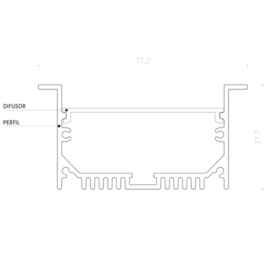 PERFIL DE LED EMBUTIR RECUADO 80MM | BELLUCE BLL0163