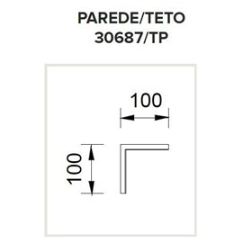PERFIL DE LED EMBUTIR WOOD ILUMINAÇÃO DIRETA JUNÇÃO TETO/PAREDE 100X100MM | USINA 30687/TP