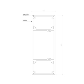 PERFIL DE LED PENDENTE FACHO DUPLO 30MM | BELLUCE BLL0019 PERFIL DE LED PENDENTE FACHO DUPLO 30MM | BELLUCE BLL0019