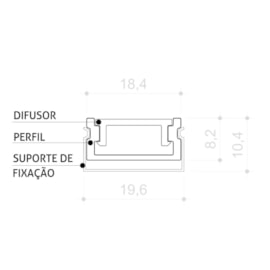 PERFIL DE LED SOBREPOR 18X10MM | BELLUCE BLL0127