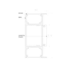 PERFIL DE LED SOBREPOR ARANDELA FACHO DUPLO 40MM | BELLUCE BLL0073 PERFIL DE LED SOBREPOR ARANDELA FACHO DUPLO 40MM | BELLUCE BLL0073