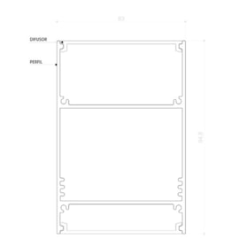 PERFIL DE LED SOBREPOR FACHO DUPLO 60MM | BELLUCE BLL0010 PERFIL DE LED SOBREPOR FACHO DUPLO 60MM | BELLUCE BLL0010