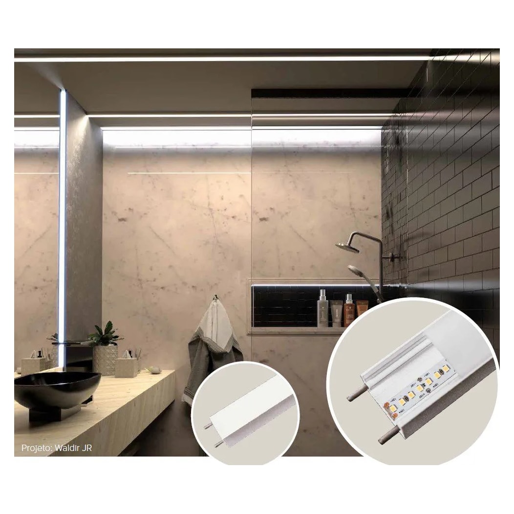 PERFIL DE LED SOBREPOR POLO ILUMINAÇÃO DIRETA 200CM 32X2000X32MM ...
