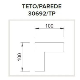 PERFIL DE LED SOBREPOR POLO ILUMINAÇÃO DIRETA JUNÇÃO TETO/PAREDE 100X100MM | USINA 30692/TP PERFIL DE LED SOBREPOR POLO ILUMINAÇÃO DIRETA JUNÇÃO TETO/PAREDE 100X100MM | USINA 30692/TP