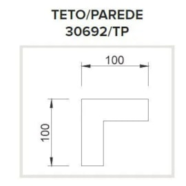 PERFIL DE LED SOBREPOR POLO ILUMINAÇÃO DIRETA JUNÇÃO TETO/PAREDE 100X100MM | USINA 30692/TP