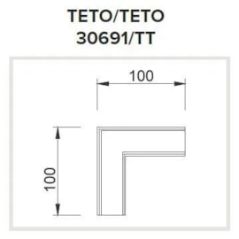PERFIL DE LED SOBREPOR POLO ILUMINAÇÃO DIRETA JUNÇÃO TETO/TETO 100X100MM | USINA 30691/TT PERFIL DE LED SOBREPOR POLO ILUMINAÇÃO DIRETA JUNÇÃO TETO/TETO 100X100MM | USINA 30691/TT