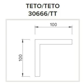 PERFIL DE LED SOBREPOR ROUTE ILUMINAÇÃO DIRETA JUNÇÃO TETO/PAREDE 100X100MM | USINA 30667/TP