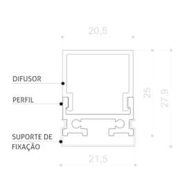 PERFIL DE LED SOBREPOR SQUARE 20MM | BELLUCE BLL0082 PERFIL DE LED SOBREPOR SQUARE 20MM | BELLUCE BLL0082