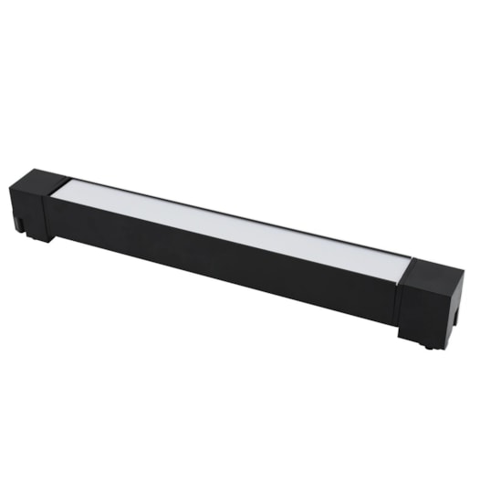 PERFIL DE SOBREPOR LED LINEA RETANGULAR PARA TRILHO IRC 95 3000K 20W BIVOLT 60X3,4X5,7CM ABS PRETO | OPUS LED OPS 84455