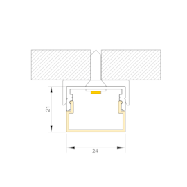 PERFIL DE SOBREPOR LED RETANGULAR DIFUSOR "U" SOB MEDIDA LINEAR 11W/M 12V ALUMÍNIO | MISTERLED SLED9003U