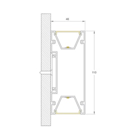 PERFIL DE SOBREPOR LED SOB MEDIDA LINEAR 14,4W/M 12V ALUMÍNIO | MISTERLED SLED9007 W110