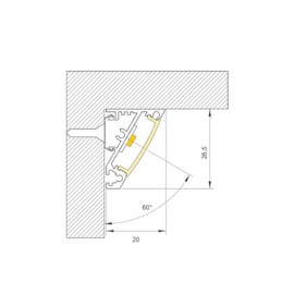 PERFIL DE SOBREPOR LED SOB MEDIDA LINEAR CORNER 30º 11W/M 12V ALUMÍNIO | MISTERLED SLED9080