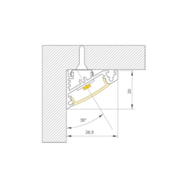 PERFIL DE SOBREPOR LED SOB MEDIDA LINEAR CORNER 60º 14,4W/M 12V ALUMÍNIO | MISTERLED SLED9080