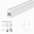 PERFIL DE SOBREPOR LINEAR 3 METROS 300X2,6X3,7CM ALUMÍNIO E POLICARBONATO BRANCO | NORDECOR 4205