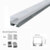 PERFIL DE SOBREPOR LINEAR 300X2X2CM ALUMÍNIO E POLICARBONATO BRANCO | NORDECOR 4220