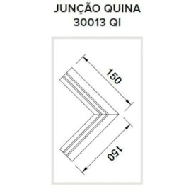 PERFIL EMBUTIR PARA FITA LED DUPLA INFINITY JUNÇÃO QUINA 150X150MM | USINA 30013/QI