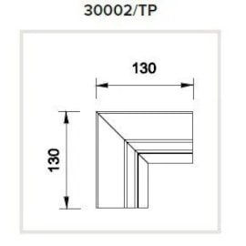 PERFIL EMBUTIR PARA FITA LED TECNO NO FRAME JUNÇÃO TETO/PAREDE 130X130MM | USINA 30002/TP