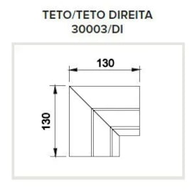 PERFIL EMBUTIR PARA FITA LED TECNO NO FRAME JUNÇÃO TETO/TETO DIREITA 130X130MM | USINA 30003/DI PERFIL EMBUTIR PARA FITA LED TECNO NO FRAME JUNÇÃO TETO/TETO DIREITA 130X130MM | USINA 30003/DI